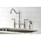 Kingston Brass KS1276ALBS Heritage Bridge Kitchen Faucet W/ Brass Sprayer, Nickel KS1276ALBS - alternate 4